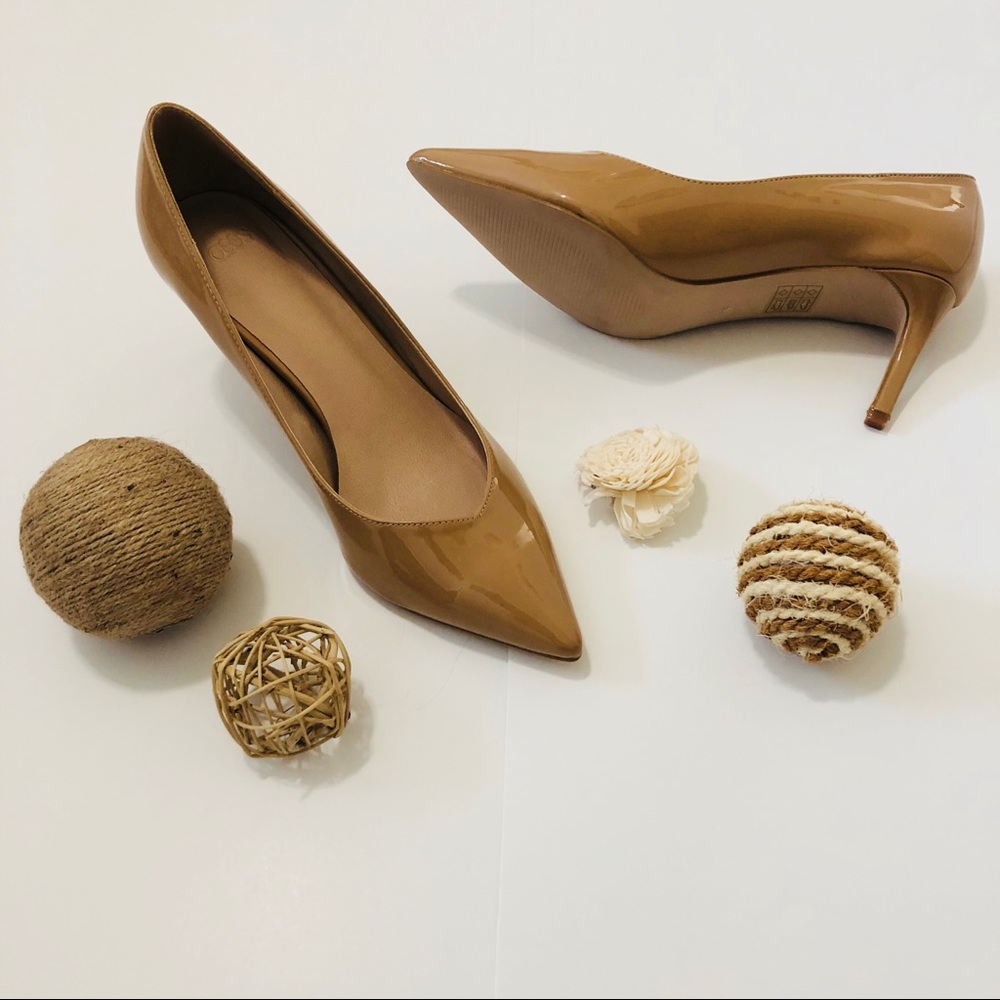 ASOS nude patent leather pumps